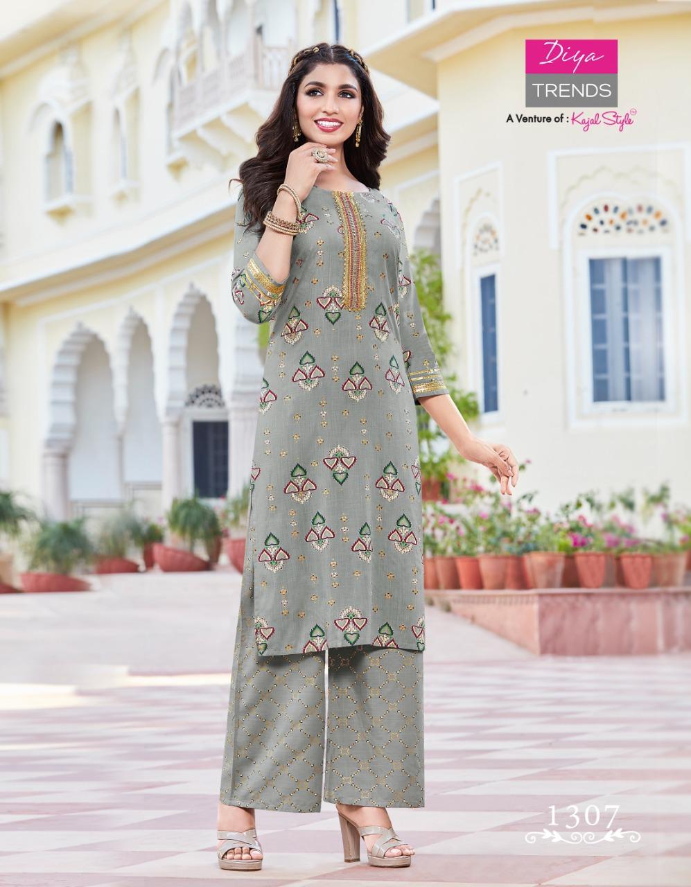 Bibas 13 Gold Printed Fancy Rayon Ethnic Wear Kurtis With Palazzo Collection